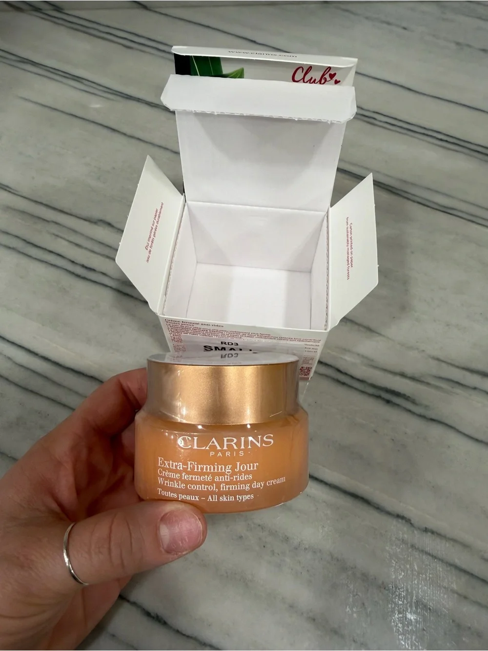 Clarins Extra-Firming Jour Day Cream — White & Rose Gold Accents